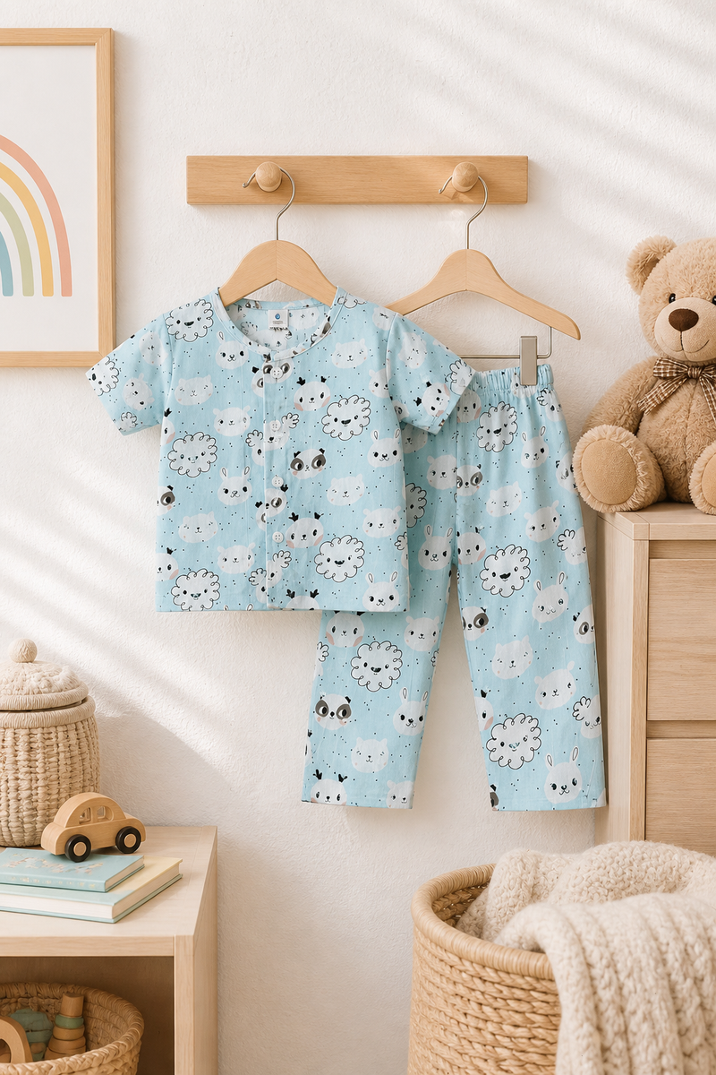 Koala - 100% Cotton Poplin | Unisex | Half Sleeve Cotton Sets for New Born to 6 Years