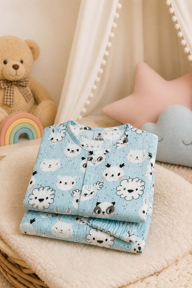 Koala - 100% Cotton Poplin | Unisex | Half Sleeve Cotton Sets for New Born to 6 Years