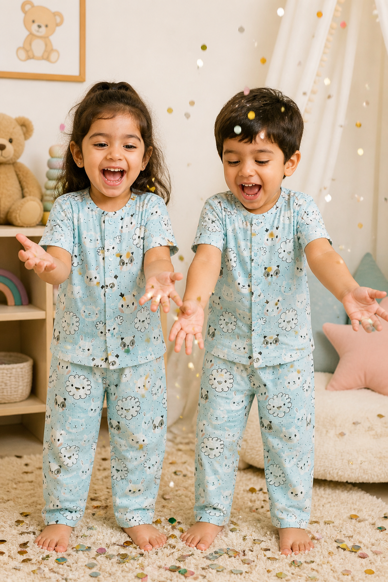 Koala - 100% Cotton Poplin | Unisex | Half Sleeve Cotton Sets for New Born to 6 Years