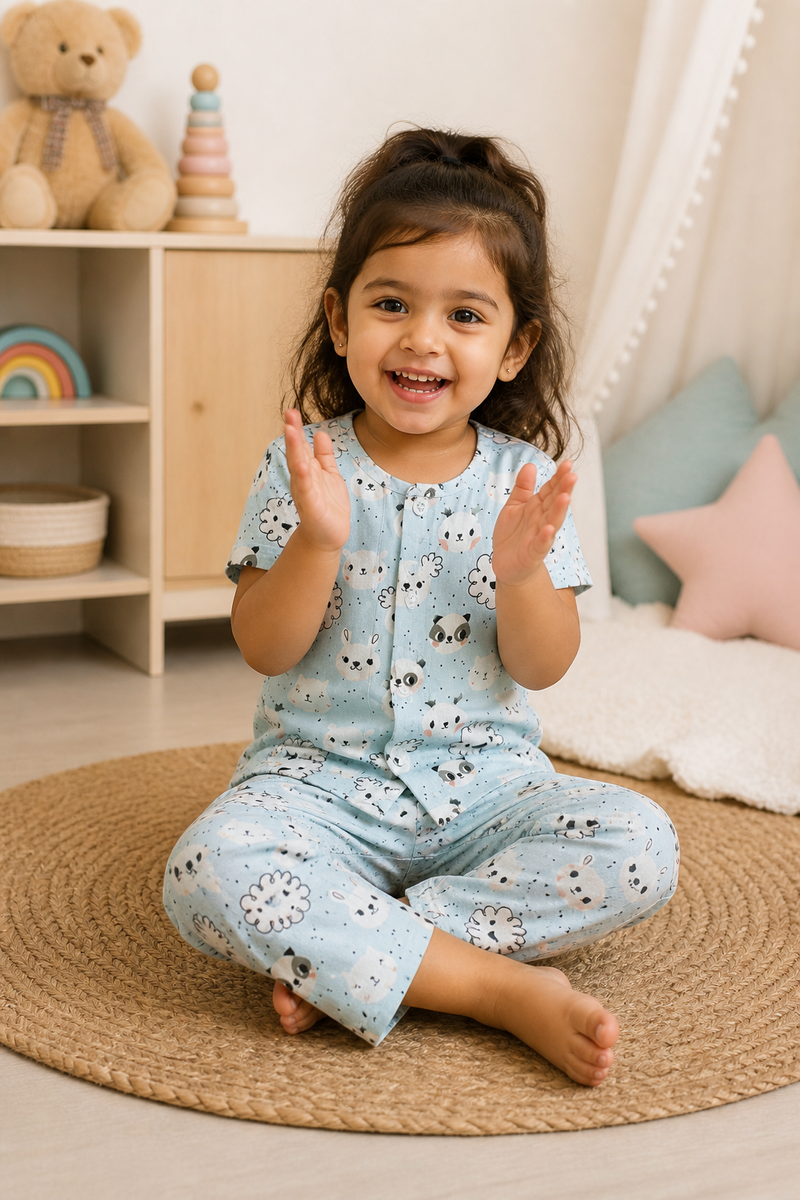 Koala - 100% Cotton Poplin | Unisex | Half Sleeve Cotton Sets for New Born to 6 Years