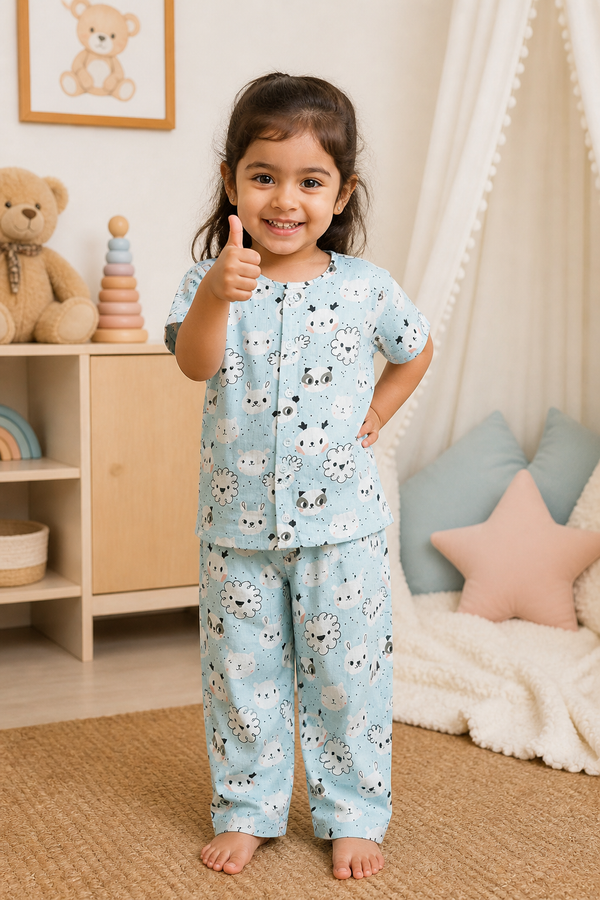 Koala - 100% Cotton Poplin | Unisex | Half Sleeve Cotton Sets for New Born to 6 Years