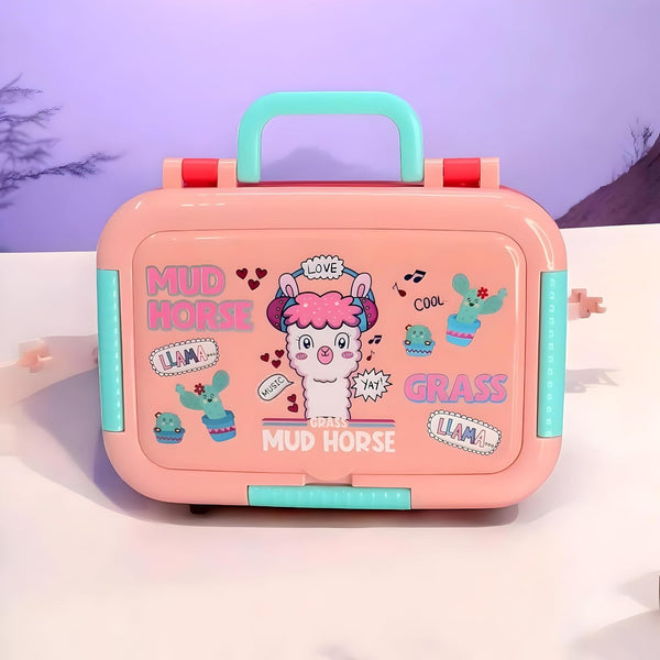Lama 3 Compartment 750 ML Stainless Steel Lunch Box for School Leak Proof Bento Tiffin Box with Handle, SUS304 Steel Lunch Box