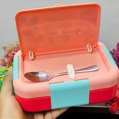 Lama 3 Compartment 750 ML Stainless Steel Lunch Box for School Leak Proof Bento Tiffin Box with Handle, SUS304 Steel Lunch Box