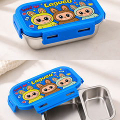 2 Stainless Steel Lunch Box | 2 Compartment | Leak Proof Easy Lock | BPA Free Food Grade Tiffin Box