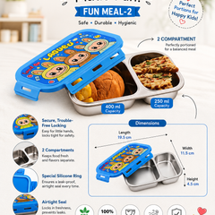 2 Compartment Stainless Steel Lunch Box | Leak Proof Easy Lock | BPA Free Food Grade Tiffin Box