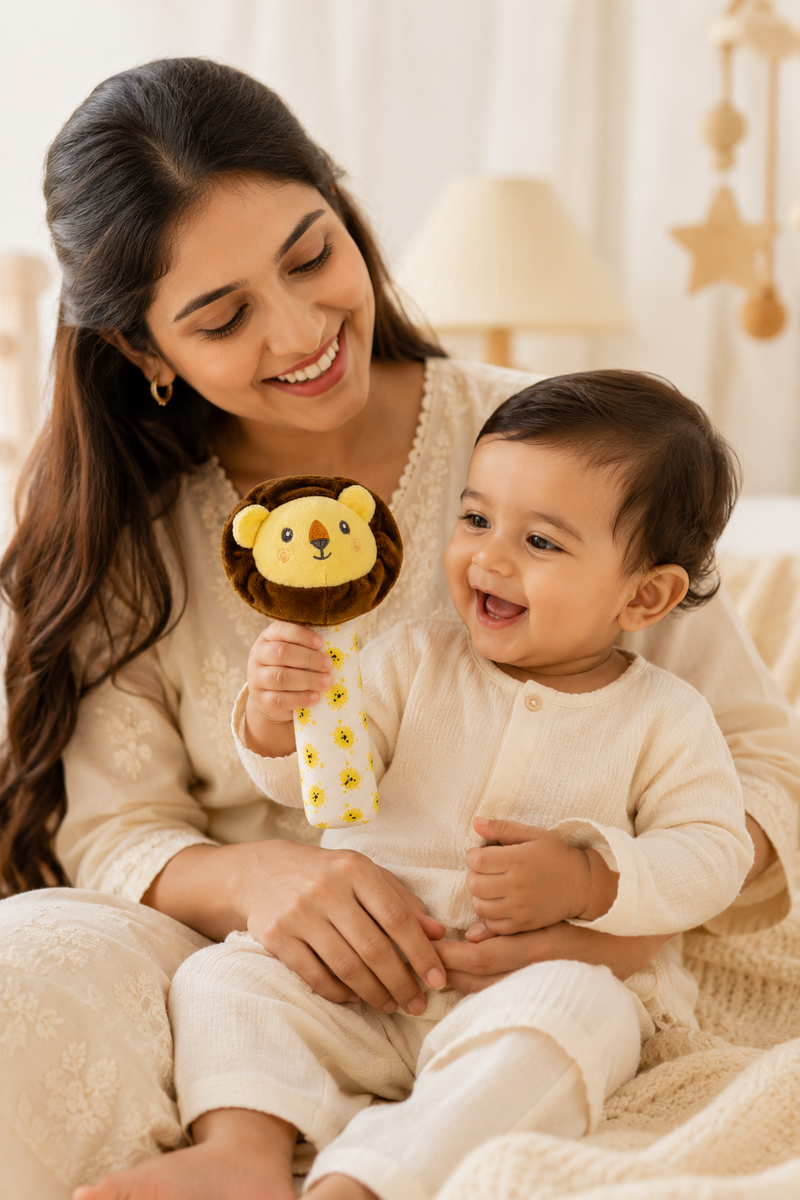 Lion - Soft Plush Rattle Toy for Kids | Premium High Quality