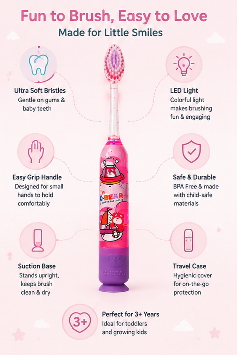 Light Glow Design Soft Tooth Brush for 2 to 6 Years - Design 17