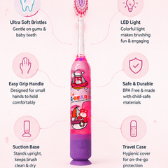 Light Glow Design Soft Tooth Brush for 2 to 6 Years - Design 17