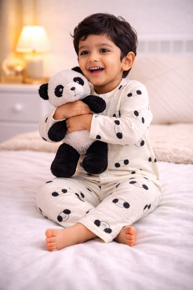 Panda| Premium Crinkled Double Layered Soft Unisex Muslin Set for New Born to 6 Years