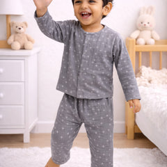 Grey Star| Premium Crinkled Double Layered Soft Unisex Muslin Set for New Born to 6 Years