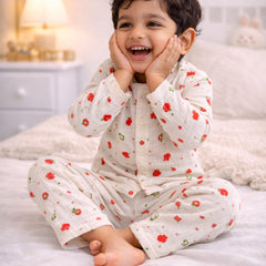 Cherry| Premium Crinkled Double Layered Soft Unisex Muslin Set for New Born to 6 Years
