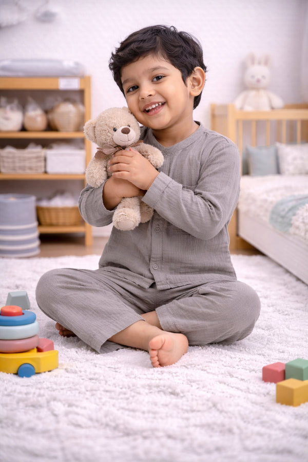 Earth| Premium Crinkled Double Layered Soft Unisex Muslin Set for New Born to 6 Years
