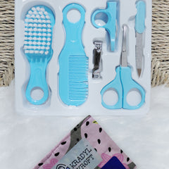 Kradyl Kroft Baby 6 Pcs Manicure Grooming Set with Brush, Comb, Nail Clipper, Nail File , Baby Scissor, Smoother (Pink)