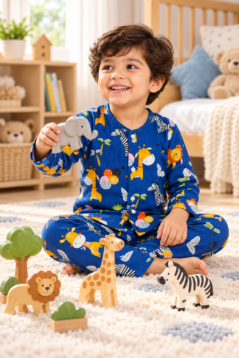 Deep Jungle - 40s Count Premium 100% Cotton Poplin | Soft Unisex Set for Kids