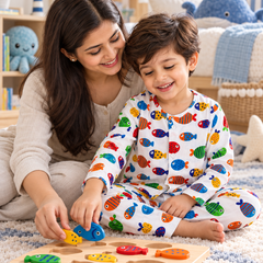 Fish in Color - 40s Count Premium 100% Cotton Poplin | Soft Unisex Set for Kids