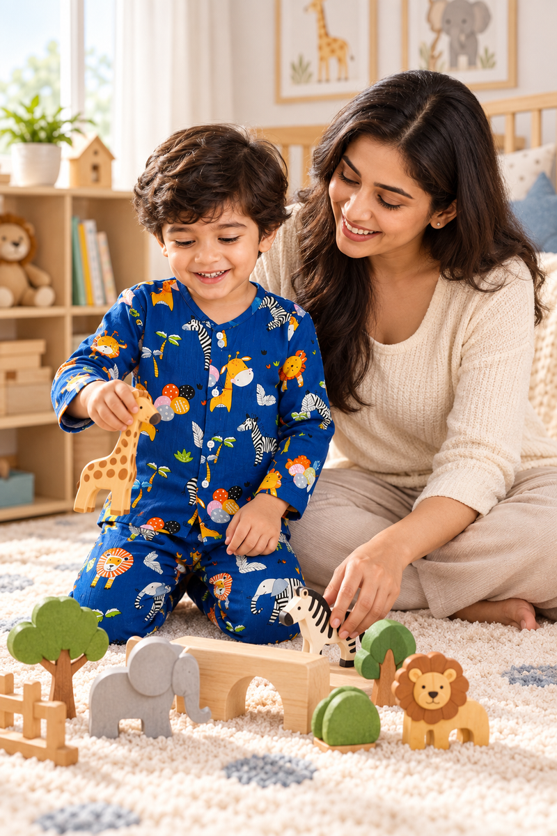 Deep Jungle - 40s Count Premium 100% Cotton Poplin | Soft Unisex Set for Kids