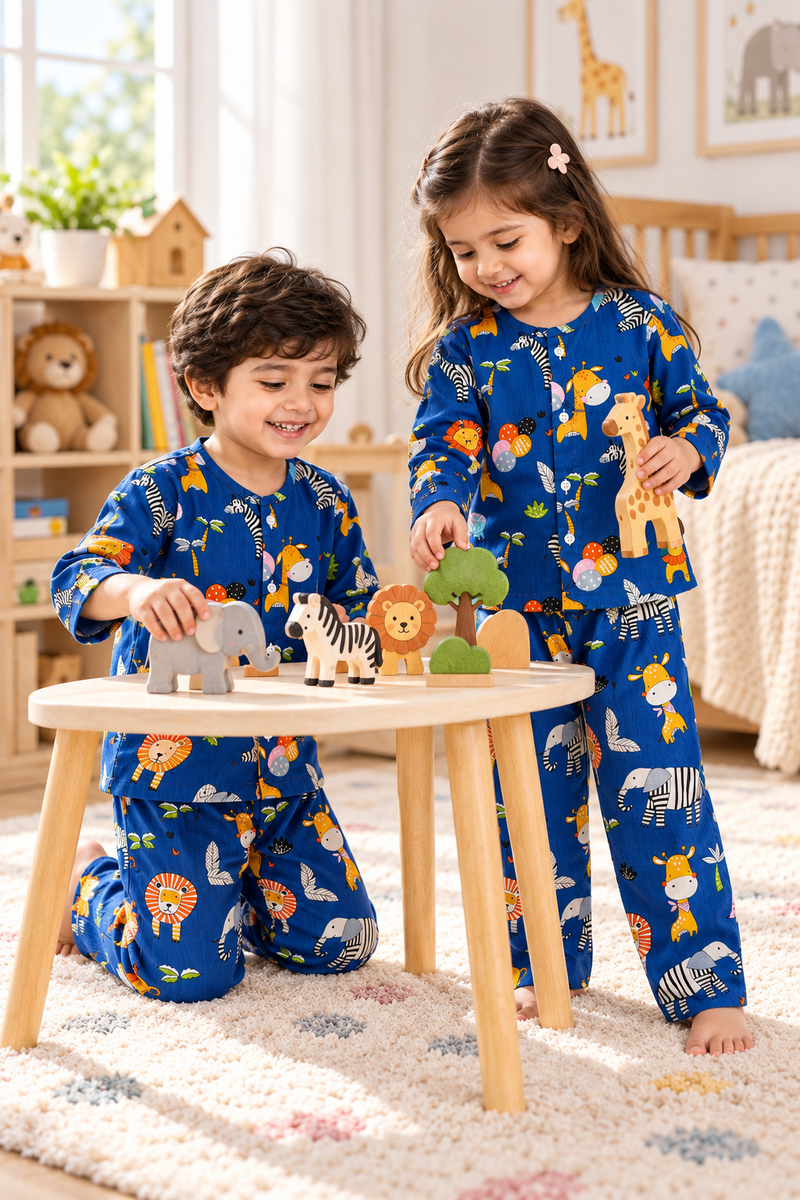 Deep Jungle - 40s Count Premium 100% Cotton Poplin | Soft Unisex Set for Kids