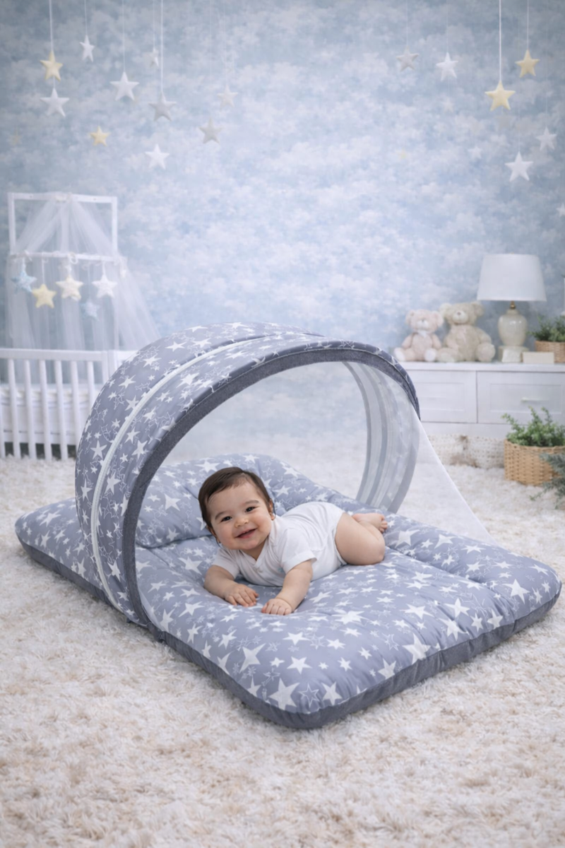 Grey Star -  Kradyl Kroft Bassinet Style Mosquito Net Bedding for Infants