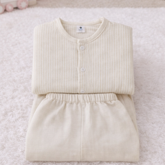 Soft Beige Stripes | Checkered Muslin | Soft Unisex Muslin Set for New Born to 6 Years