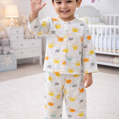 Cute Crab | Checkered Muslin | Soft Unisex Muslin Set for New Born to 6 Years