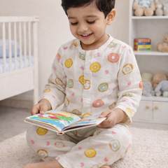 Donuts | Checkered Muslin | Soft Unisex Muslin Set for New Born to 6 Years