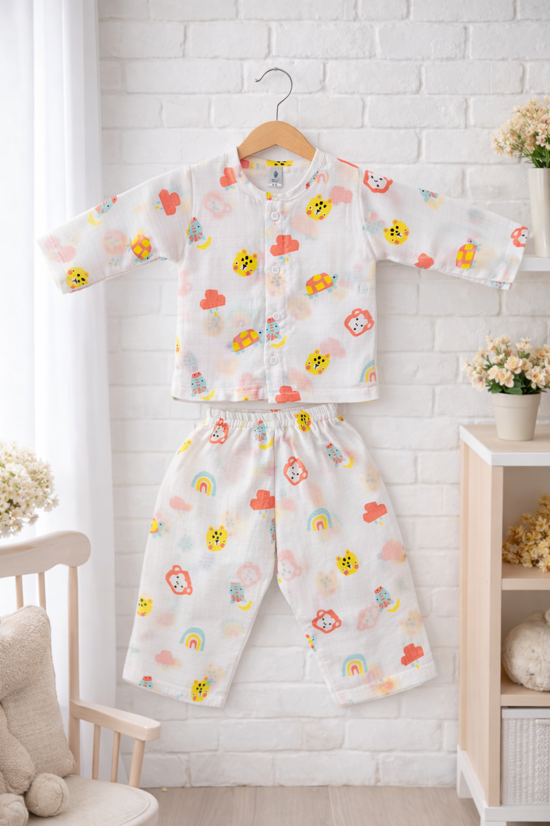 Turtle | Checkered Muslin | Soft Unisex Muslin Set for New Born to 6 Years