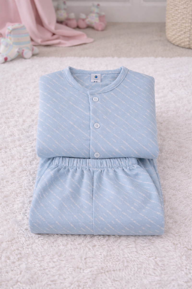 Sky Blue | Checkered Muslin | Soft Unisex Muslin Set for New Born to 6 Years