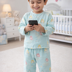 Blue Penguin | Checkered Muslin | Soft Unisex Muslin Set for New Born to 6 Years
