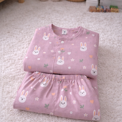 Pink Bunny | Checkered Muslin | Soft Unisex Muslin Set for New Born to 6 Years