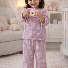 Pink Bunny | Checkered Muslin | Soft Unisex Muslin Set for New Born to 6 Years