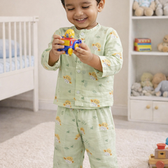 Green Sheep | Checkered Muslin | Soft Unisex Muslin Set for New Born to 6 Years