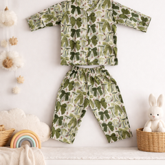 Green Bow - 100% Cotton Lightweight Cambric Soft Unisex Muslin Set for New Born to 6 Years