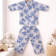 Blue Beach - 100% Cotton Lightweight Cambric Soft Unisex Muslin Set for New Born to 6 Years