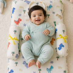 4 Pcs Muslin Bedding Set for 0 to 6 Months - Dino Station