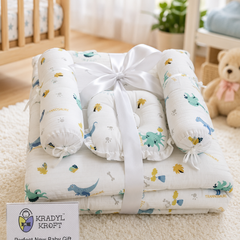 4 Pcs Muslin Bedding Set for 0 to 6 Months - Dino World