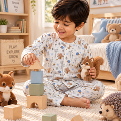 HedgeHog |Full Sleeves| 120 GSM Trapeze Weave Muslin Fabric |  Soft Unisex Muslin Set for New Born to 6 Years