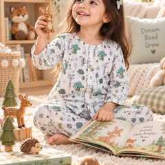 Bunny Green |Full Sleeves| 120 GSM Trapeze Weave Muslin Fabric |  Soft Unisex Muslin Set for New Born to 6 Years