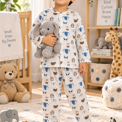 Sober Jungle |Full Sleeves| 120 GSM Trapeze Weave Muslin Fabric |  Soft Unisex Muslin Set for New Born to 6 Years