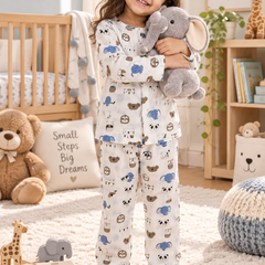 Sober Jungle |Full Sleeves| 120 GSM Trapeze Weave Muslin Fabric |  Soft Unisex Muslin Set for New Born to 6 Years