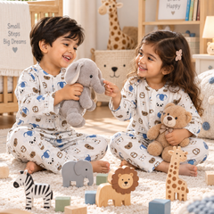 Sober Jungle |Full Sleeves| 120 GSM Trapeze Weave Muslin Fabric |  Soft Unisex Muslin Set for New Born to 6 Years