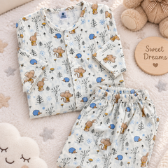 HedgeHog |Full Sleeves| 120 GSM Trapeze Weave Muslin Fabric |  Soft Unisex Muslin Set for New Born to 6 Years