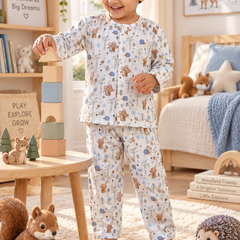 HedgeHog |Full Sleeves| 120 GSM Trapeze Weave Muslin Fabric |  Soft Unisex Muslin Set for New Born to 6 Years