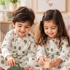 Olive Teddy |Full Sleeves| 120 GSM Trapeze Weave Muslin Fabric |  Soft Unisex Muslin Set for New Born to 6 Years