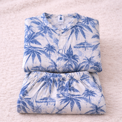 Blue Beach - 100% Cotton Lightweight Cambric Soft Unisex Muslin Set for New Born to 6 Years