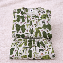 Green Bow - 100% Cotton Lightweight Cambric Soft Unisex Muslin Set for New Born to 6 Years