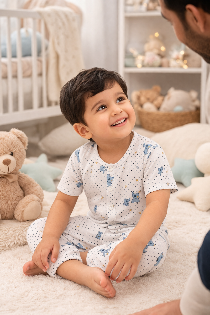 2 Ellis |Half Sleeves| Checkered Muslin|  Soft Unisex Muslin Set for New Born to 6 Years