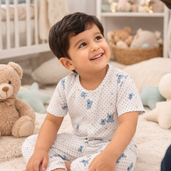 2 Ellis |Half Sleeves| Checkered Muslin|  Soft Unisex Muslin Set for New Born to 6 Years