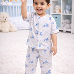 2 Ellis |Half Sleeves| Checkered Muslin|  Soft Unisex Muslin Set for New Born to 6 Years