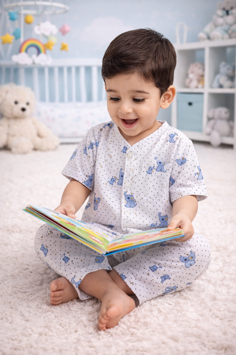 2 Ellis |Half Sleeves| Checkered Muslin|  Soft Unisex Muslin Set for New Born to 6 Years