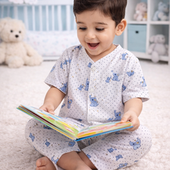 2 Ellis |Half Sleeves| Checkered Muslin|  Soft Unisex Muslin Set for New Born to 6 Years